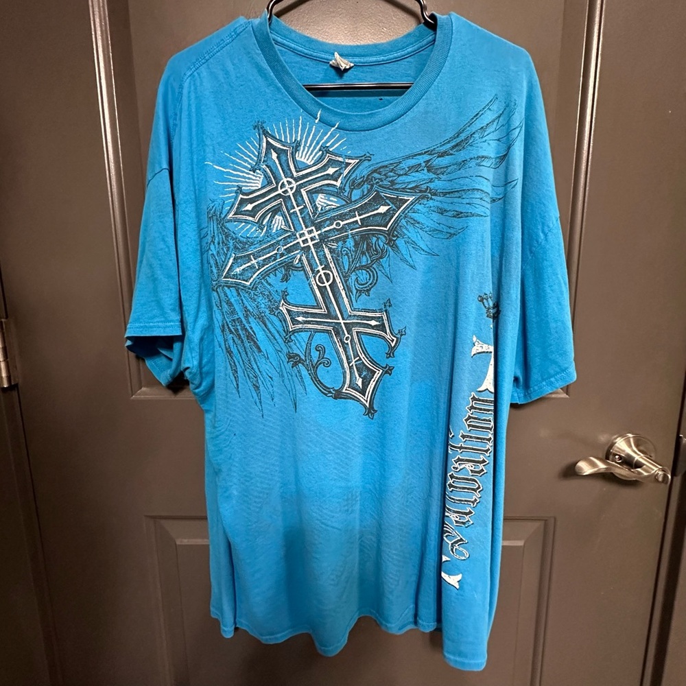 Y2K Skull Wing T Shirt Cyber Mall Goth Grunge Emo Crosses XXL